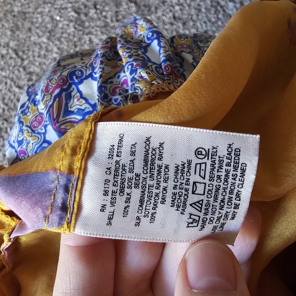 Vanessa Virginia Anthro Maximalist Silk Floral Cottagecore Boho midi dres sz L - Picture 9 of 10